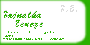hajnalka bencze business card